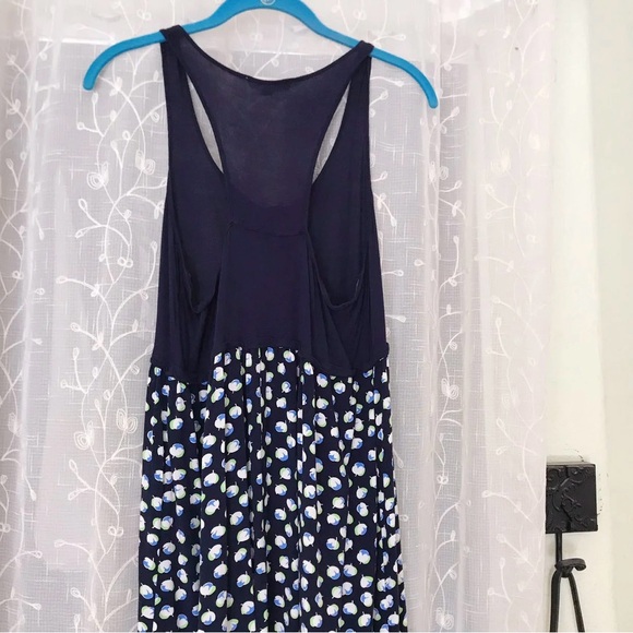 Vince Camuto Navy Blue Patterned Sleeveless Maxi Dress size Women‘s Medium - Picture 4 of 5